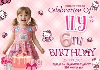 Hello Kitty Themed Birthday Party A4 template