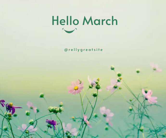 Hello March ! Rettangolo medio template