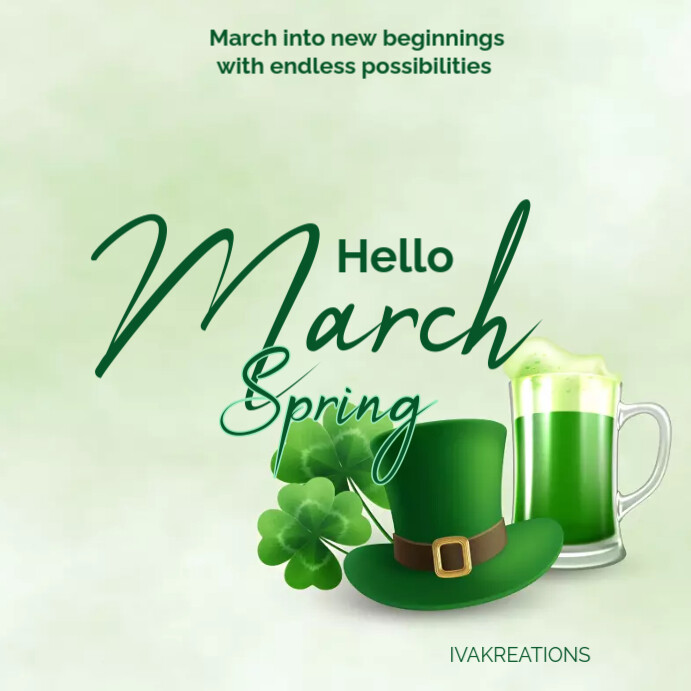 Hello March 2024 design template | PosterMyWall