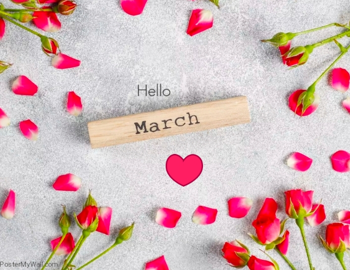 Plantilla de Hola Folleto de Tarjeta de Marzo | PosterMyWall