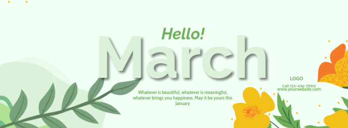 Hello March cover post template