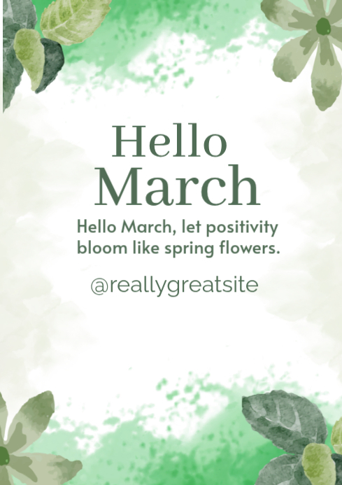 Hello March Template | PosterMyWall