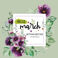 March Post Hello Spring Instagram Post. Template | PosterMyWall