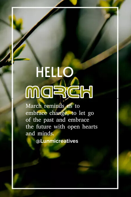 Hello March Template | PosterMyWall