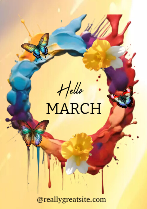Hello March Sign Off Copy of Hello March | PosterMyWall