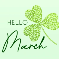Hello March Flyer Cuadrado (1:1) template