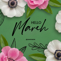 Hello March Greeting Square template