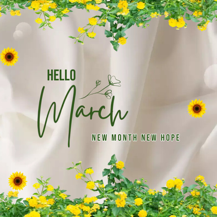 HELLO MARCH INSTAGRAM POST template