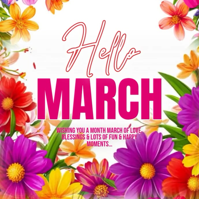 Luck Hello March Hello March Instagram Post Template | PosterMyWall
