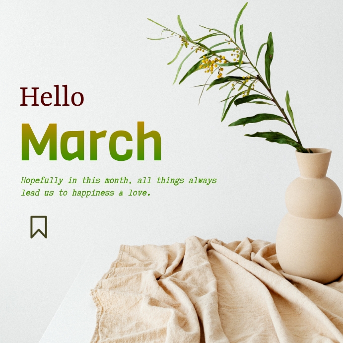 Hello March Template | PosterMyWall