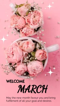 Hello March Welcome March template Digital Display (9:16)