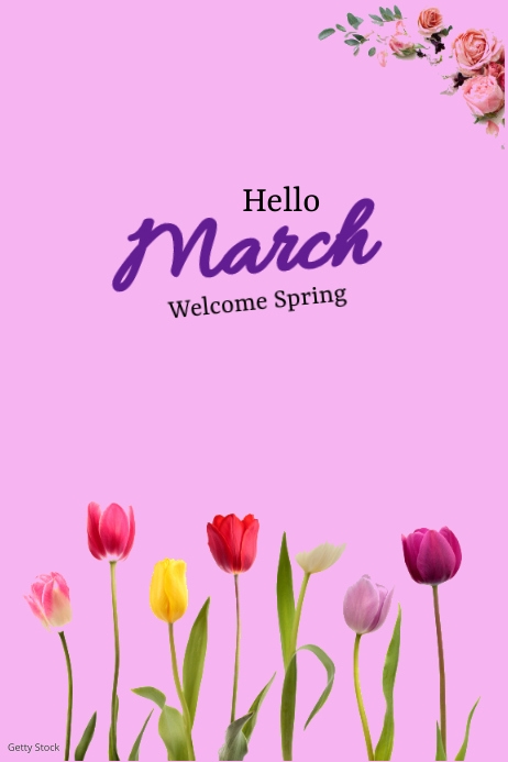 hello march welcome spring Template | PosterMyWall