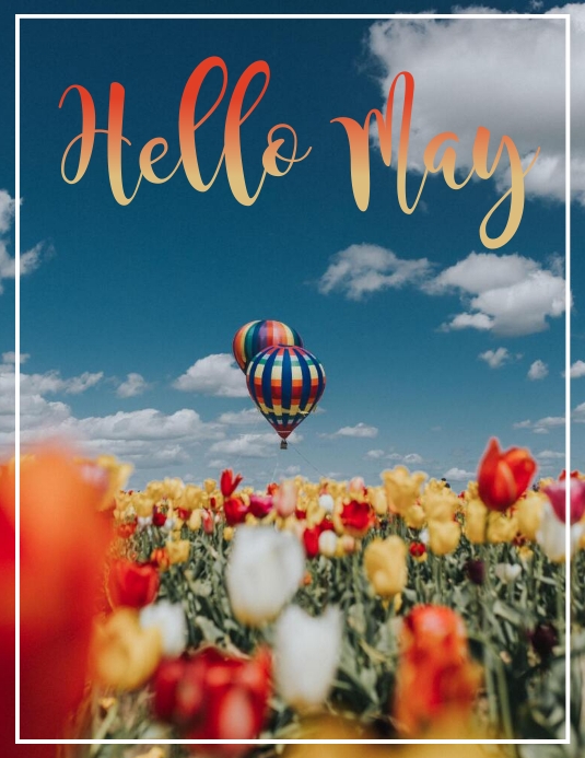 hello May Flyer (US Letter) template