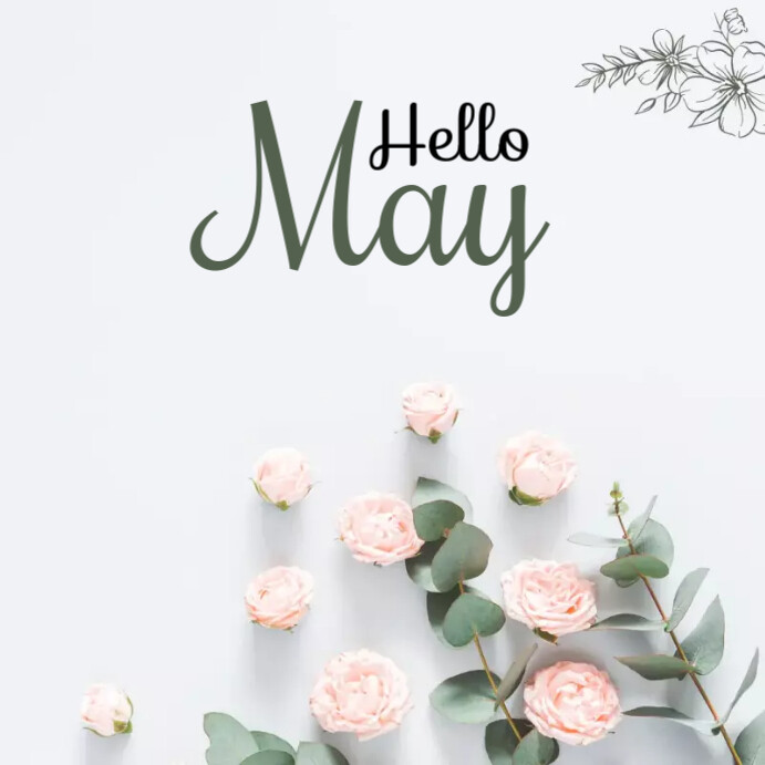 Hello May Greeting Instagram Post template