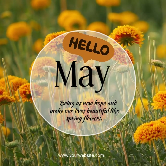 hello may instagram post Template | PosterMyWall