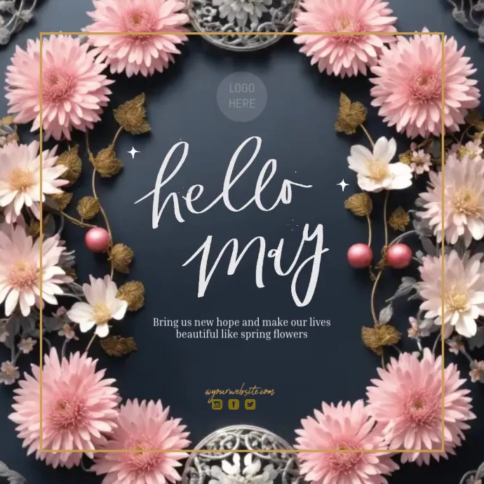 hello may instagram post Template | PosterMyWall