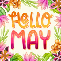 hello may instagram post Template | PosterMyWall