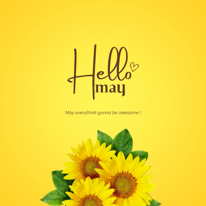 hello may instagram post Template | PosterMyWall