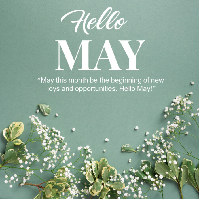 Hello may instagram post. Template | PosterMyWall