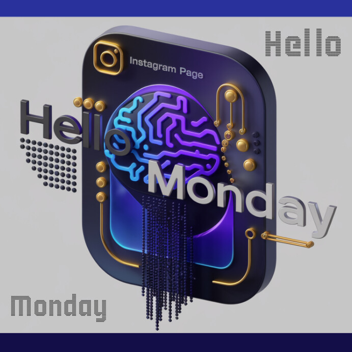 Hello Monday Instagram Post template