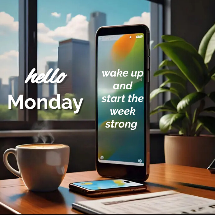 Hello Monday Instagram Post template