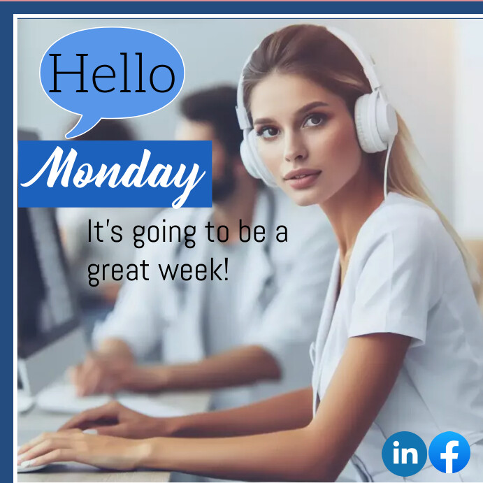 Hello monday template | PosterMyWall