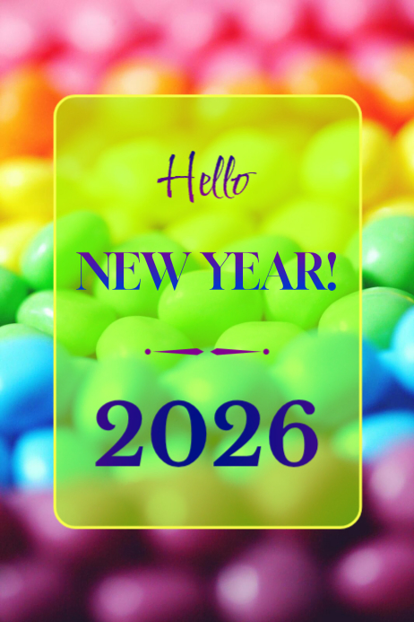 Hello New Year 2026 Card Flyer Social Media Post Happy New Year ...