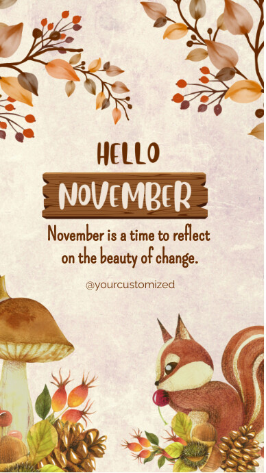 hello november, November 2023 instagram story Template | PosterMyWall