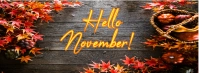 hello november,hello fall,happy new month Portada de Facebook template
