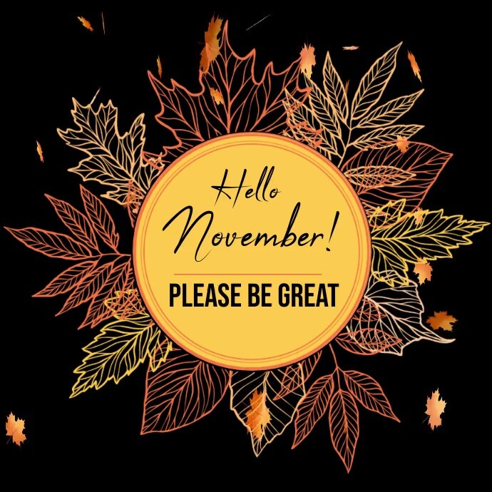 hello november,hello fall,happy new month Wpis na Instagrama template