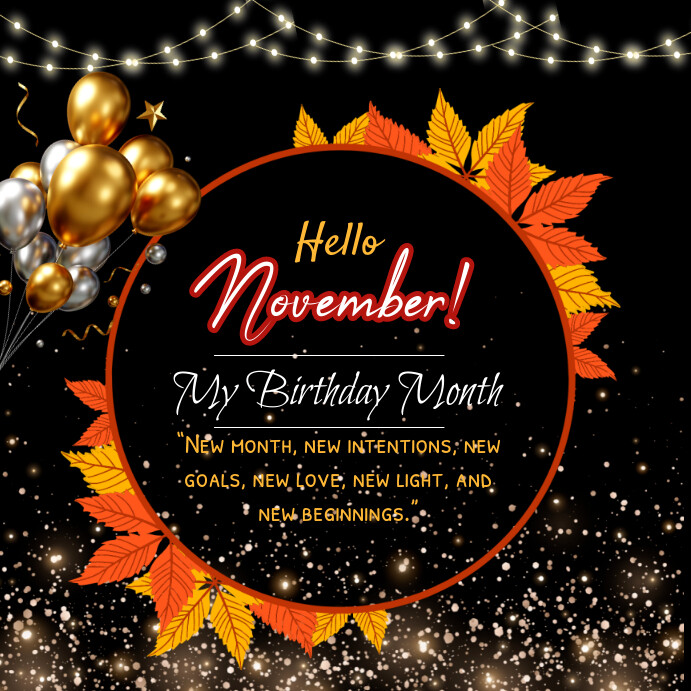 hello november ,birthday month announcement Template | PosterMyWall