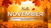 Hello November – Warm Autumn Greeting Template | Cozy Fall Season Design Ekran reklamowy (16:9)