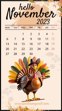 hello November 2023, thanksgiving Instagram Story template