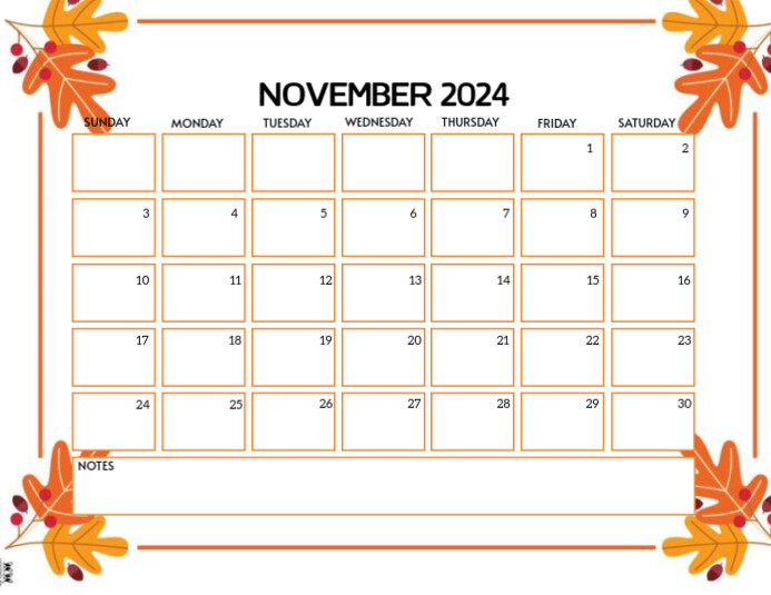 Hello november 2024 template Flyer (US Letter)