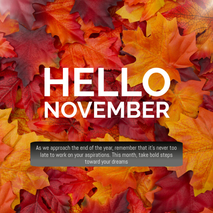 Hello November Template | PosterMyWall