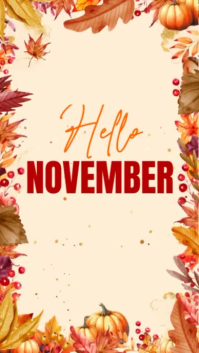 Żółty November Greeting Digital na Display Template