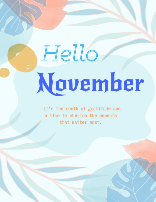 Hello November Abstract Copy of Hello November | PosterMyWall