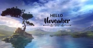Blå November Greeting Facebook Gedeelde Prent Template