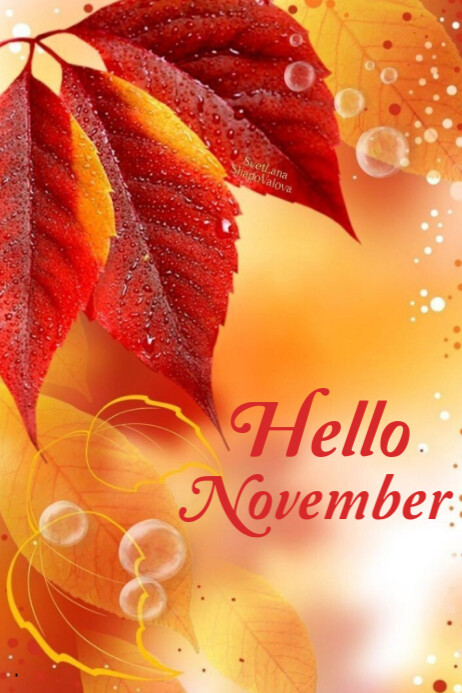 Hello November Poster template