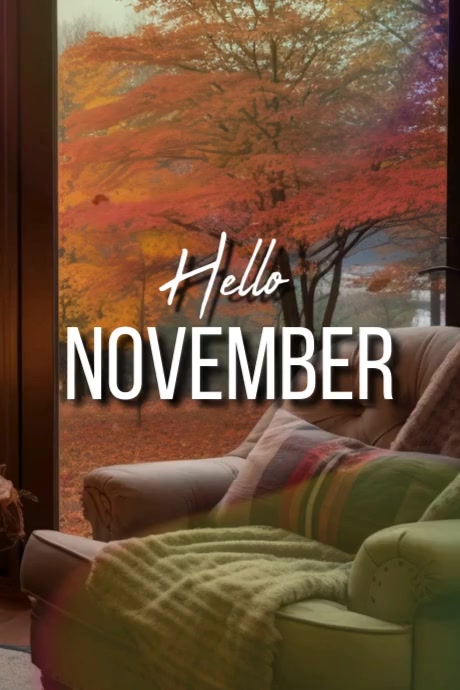 Hello November Poster template