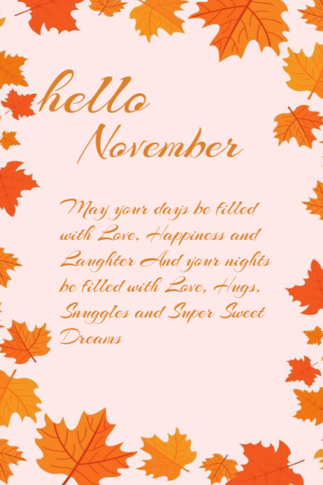 Hello November Template | PosterMyWall