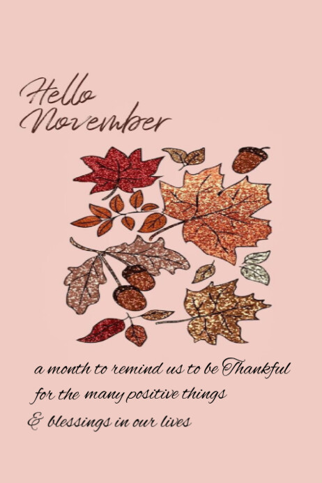 Hello November Poster template