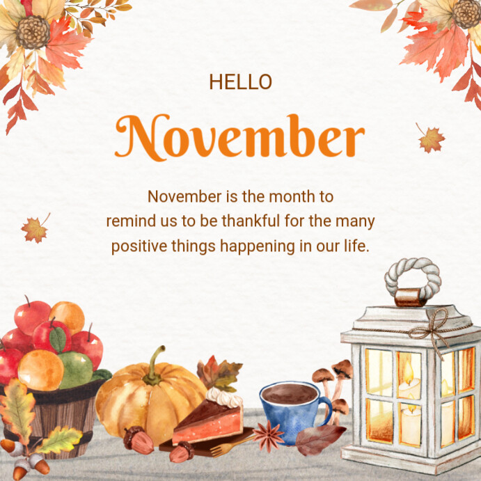 Hello November Template | PosterMyWall