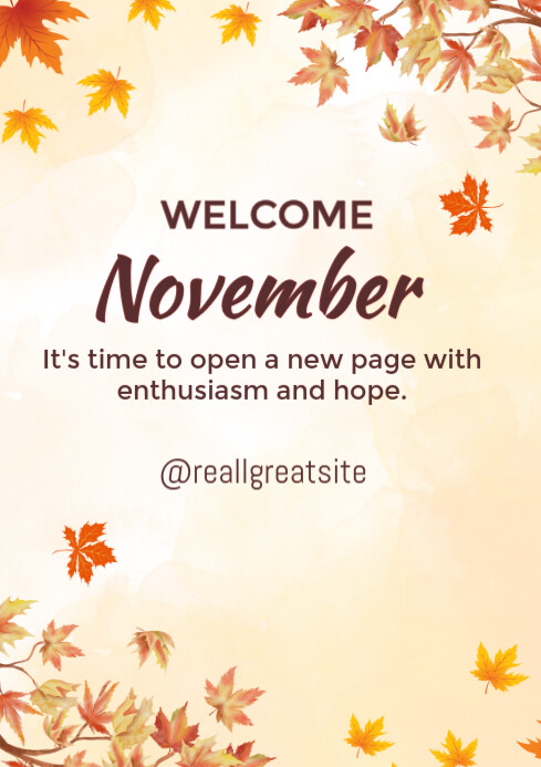 Hello November Template | PosterMyWall
