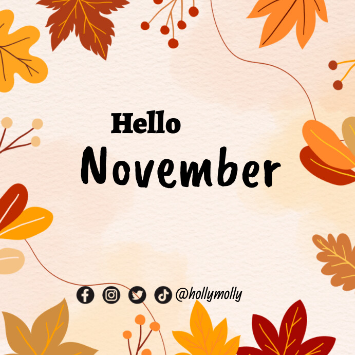Hello November Template | PosterMyWall