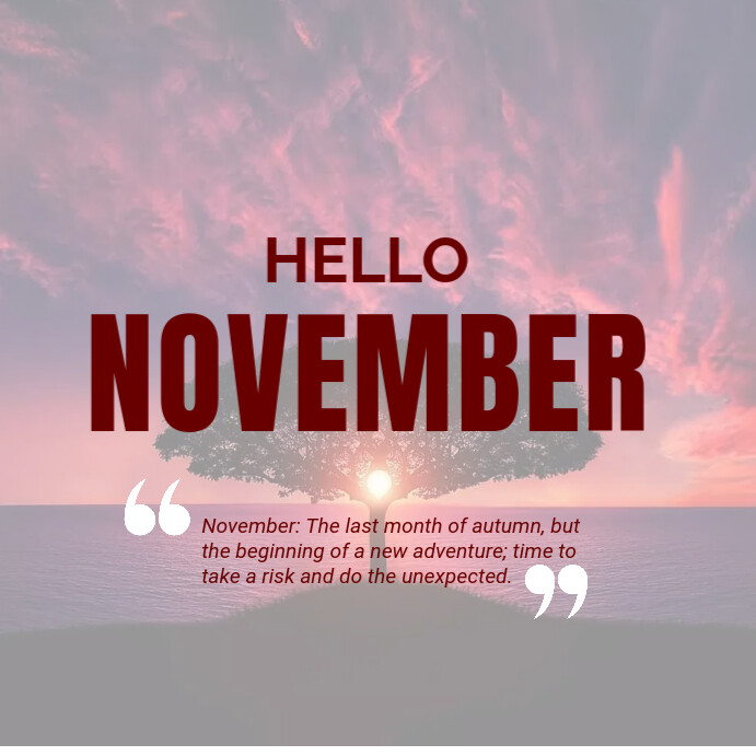 Hello November Template | PosterMyWall