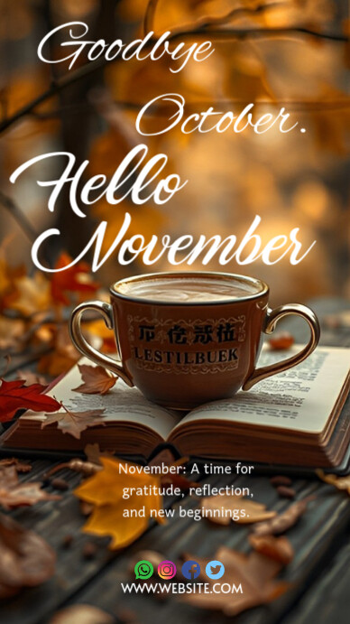 Hello November Template | PosterMyWall