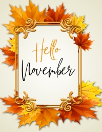 Hello November Signs NOVEMBER Template | PosterMyWall