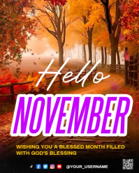 Hello November Instagram Portrait template