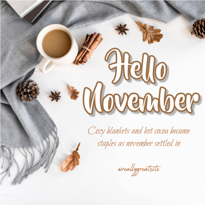Hello November Template | PosterMyWall